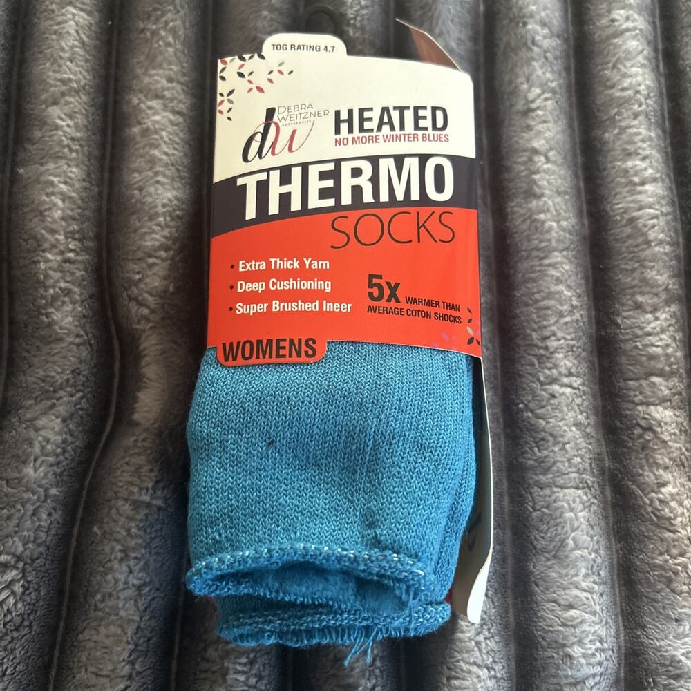 Debra Weitzner Thermo Socks Women 9-11 Black/blue 5X Warmer 2 Pack Tog Rating4.7